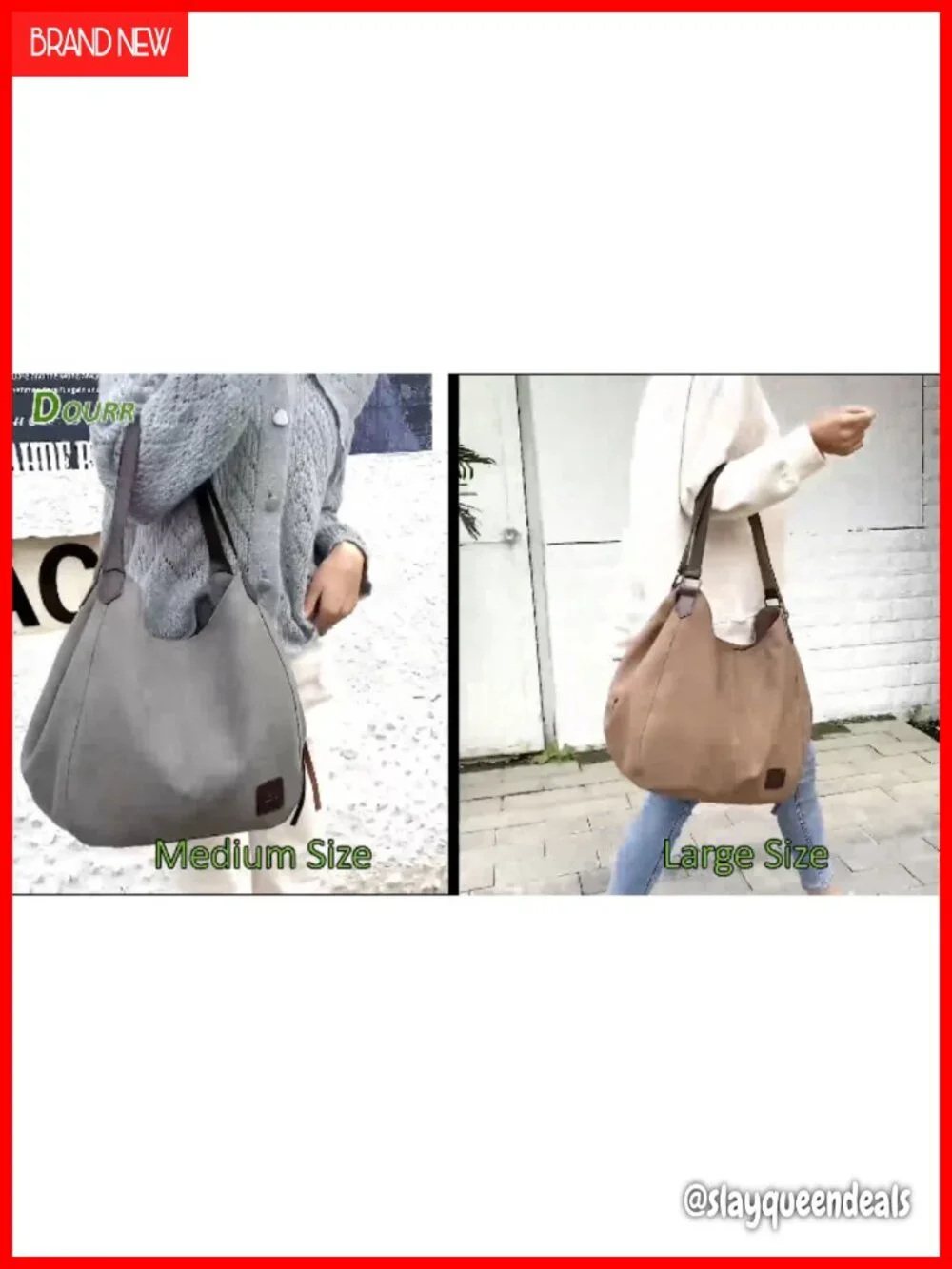 Canvas Multi-pocket Hobo Shoulder Bag